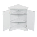 White Triangle Bathroom Storage Cabinet With Adjustable Shelves, Freestanding Floor Cabinet For Home Kitchen White Mdf