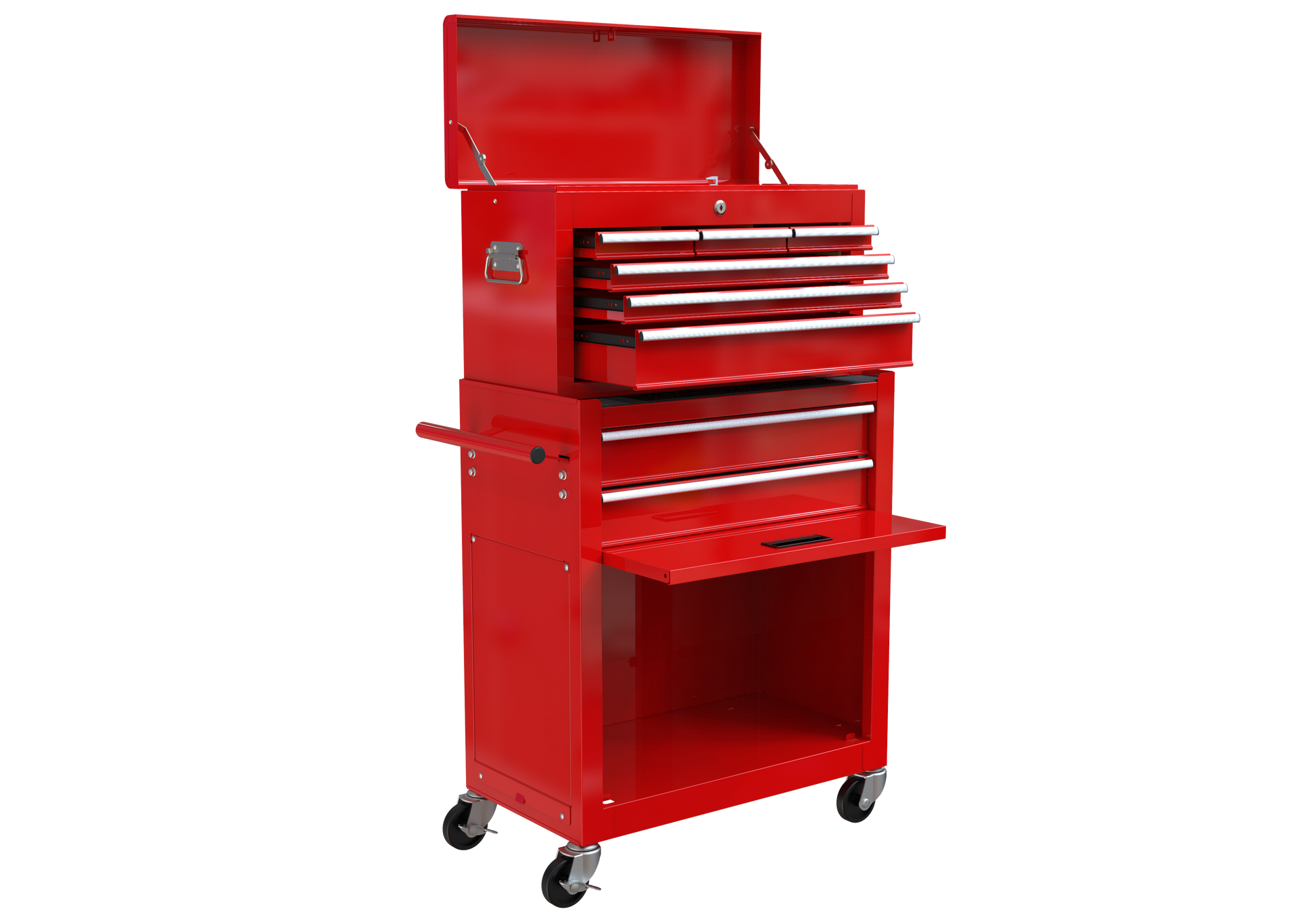 High Capacity Rolling Tool Chest With Wheels And Drawers, 8 Drawer Tool Storage Cabinet Red Red Steel