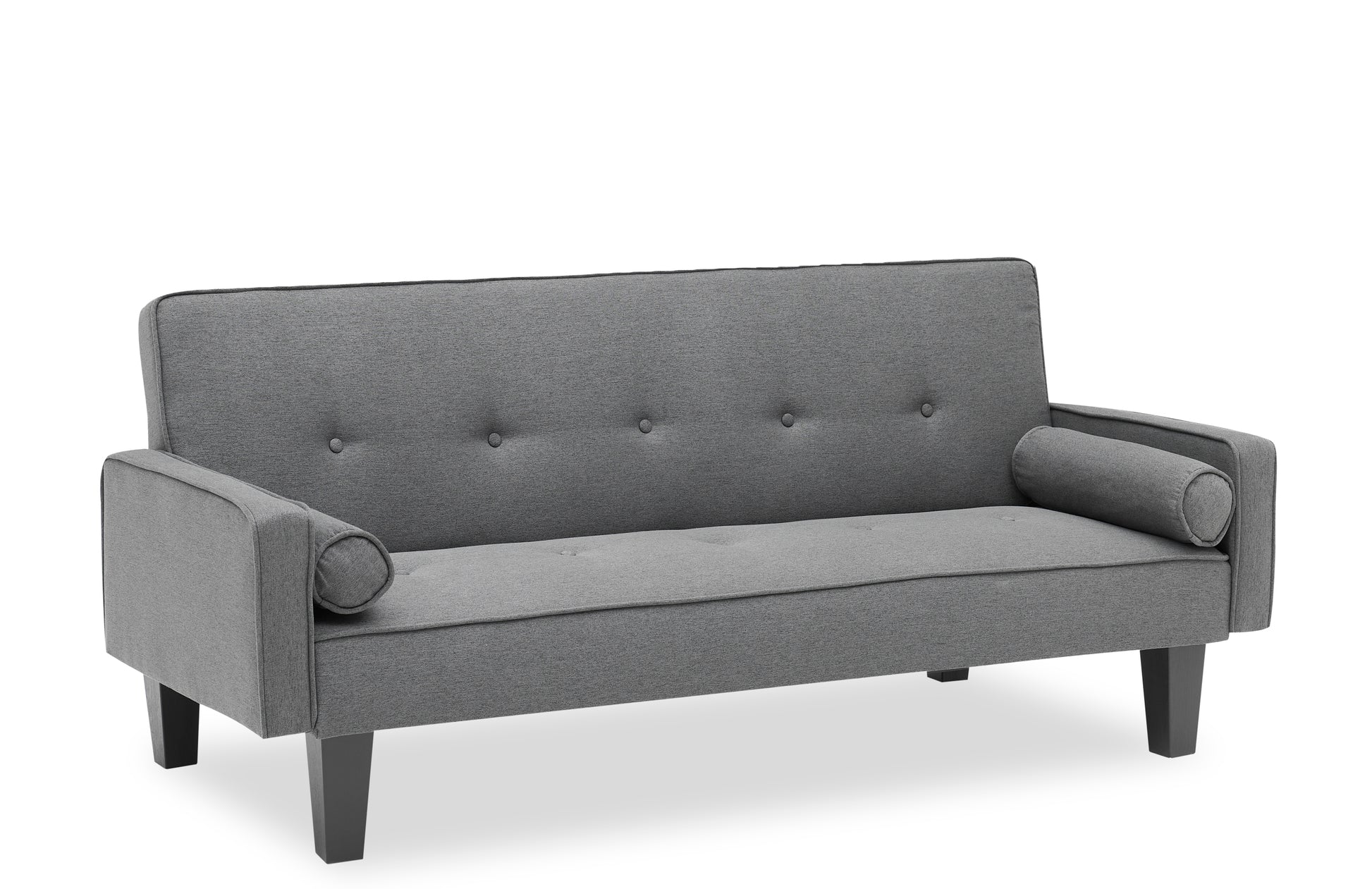 2059 Sofa Convertible Into Sofa Bed Includes Two Pillows 72" Dark Grey Cotton Linen Sofa Bed For Family Living Room Dark Gray Cotton