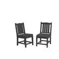 Hdpe Dining Chair, Gray, With Cushion, No Armrest, Set Of 2 Gray Hdpe