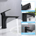 Single Handle Lavatory Basin Sink Faucet Matte Black Brass