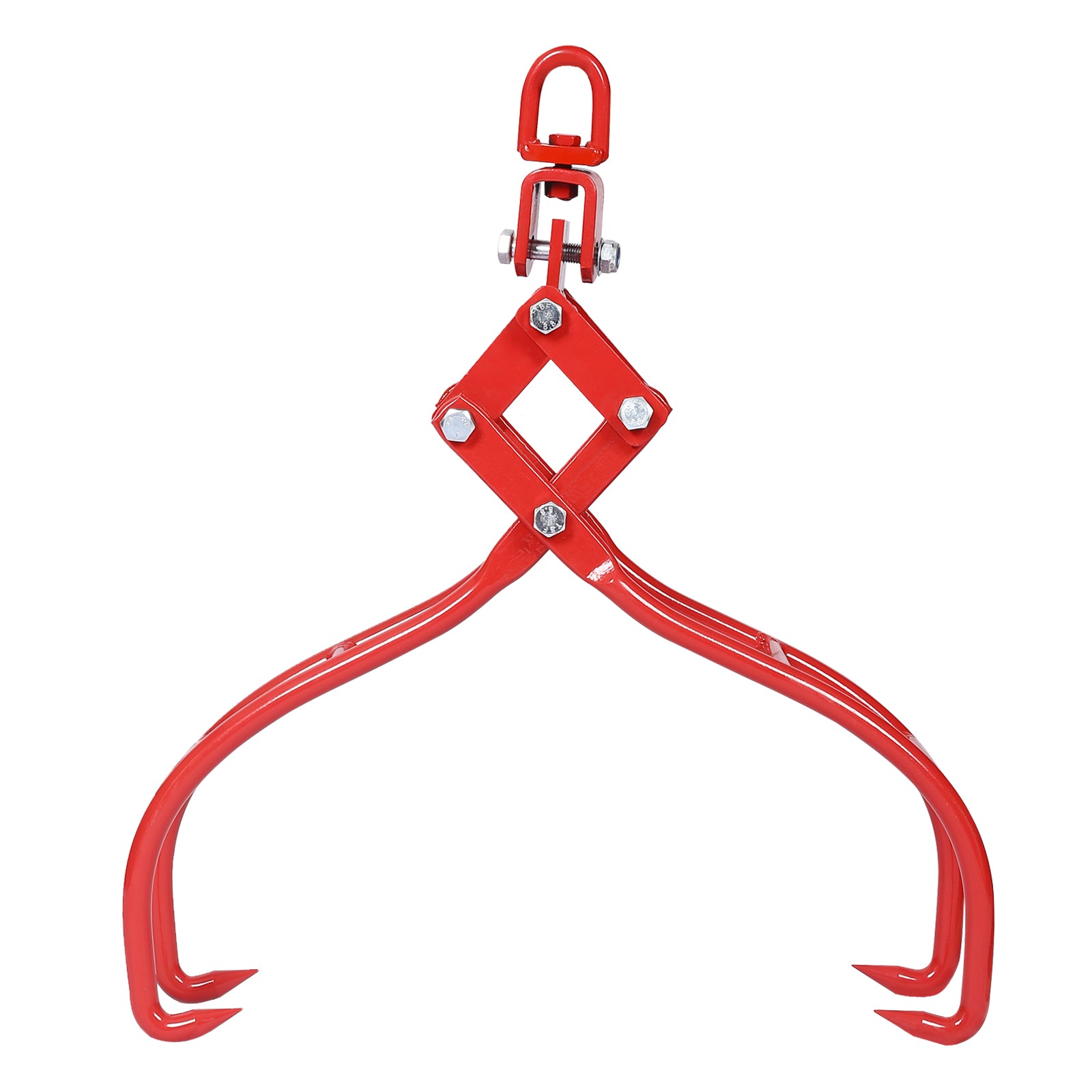 4 Claw Timber Log Lifting Logging Tongs Grabber Tong 28" Red Carbon Steel