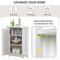 White Bathroom Cabinet Triangle Corner Storage Cabinet With Adjustable Shelf Modern Style Mdf Board Old Sku:Wf291477Aak White Mdf