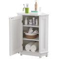 White Bathroom Cabinet Triangle Corner Storage Cabinet With Adjustable Shelf Modern Style Mdf Board Old Sku:Wf291477Aak White Mdf