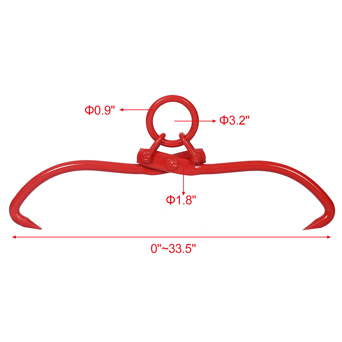 Skidding Tongs With Ring 32Inch Red Carbon Steel