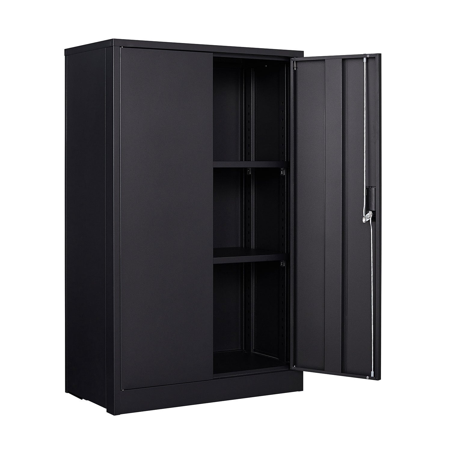 Metal Storage Cabinet With Locking Doors And Adjustable Shelf, Folding Filing Storage Cabinetfolding Storage Locker Cabinet For Home Office,School,Garage, Black Filing Cabinets 3 4 Shelves Black Office Door Locks Modern Steel