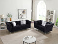 L8085B Two Seat Three Seat Modular Sofa Black Black Velvet
