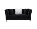 L8085B Two Seat Three Seat Modular Sofa Black Black Velvet