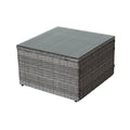 4 Piece Patio Sectional Wicker Rattan Outdoor Furniture Sofa Set With Storage Box Grey Grey Iron