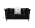 L8085B Two Seat Three Seat Modular Sofa Black Black Velvet