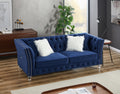 L8085 Three Seater Sofa Navy Blue Navy Blue Velvet