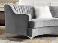 Grey Velvet Curved Sofa Dark Gray Velvet