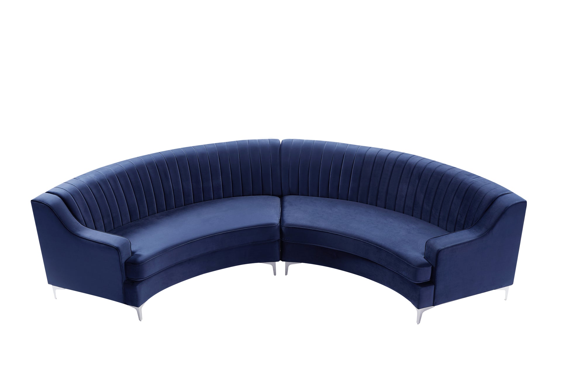 Navy Blue Velvet Curved Sofa Navy Blue Velvet