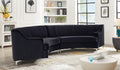 Black Velvet Curved Sofa Black Velvet