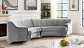 Grey Velvet Curved Sofa Dark Gray Velvet