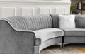 Grey Velvet Curved Sofa Dark Gray Velvet