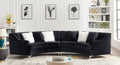 Black Velvet Curved Sofa Black Velvet