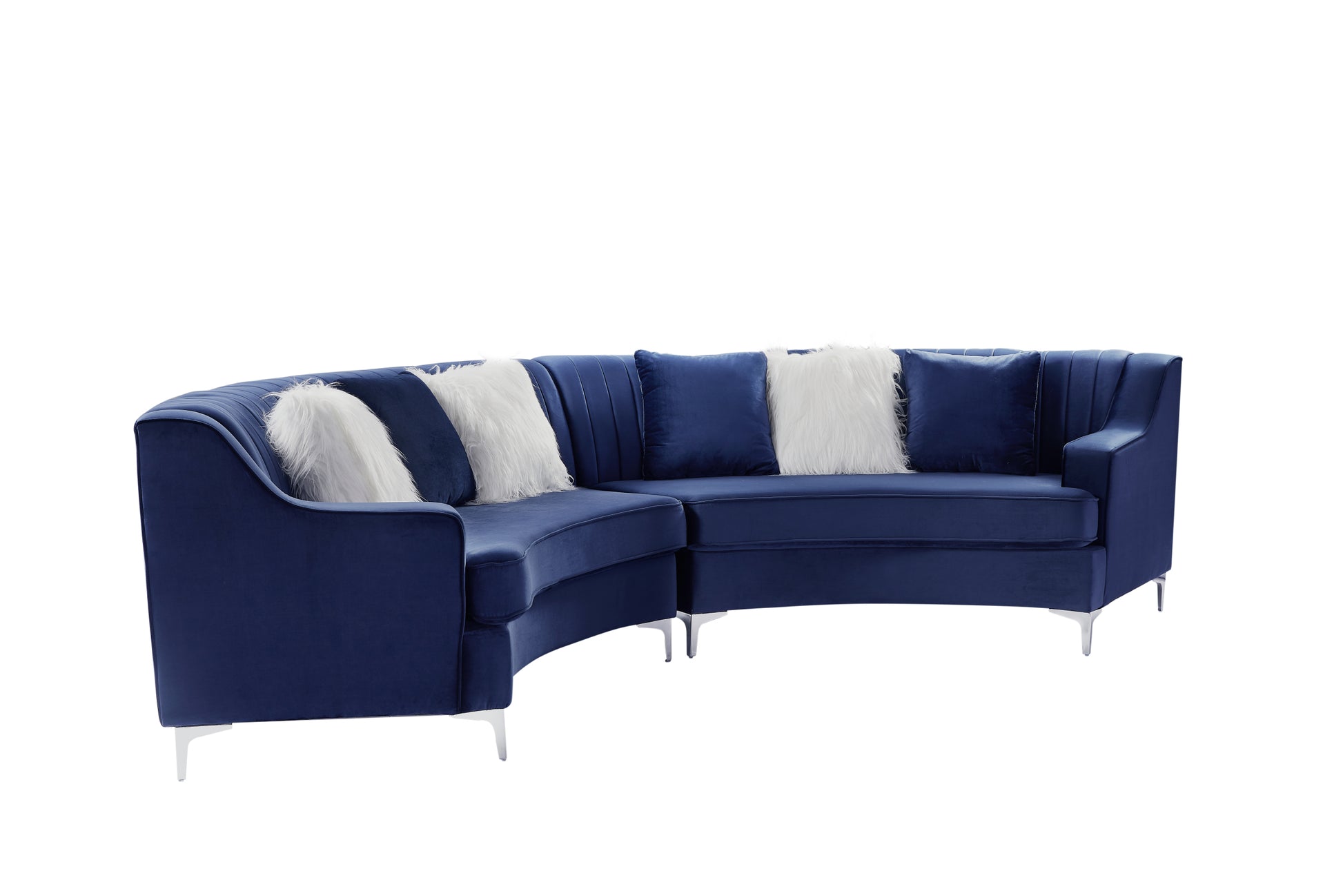 Navy Blue Velvet Curved Sofa Navy Blue Velvet