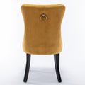 Nikki Collection Modern, High End Tufted Solid Wood Contemporary Velvet Upholstered Dining Chair With Wood Legs Trim 2 Pcs Set,Gloden, Sw2001Gl Gold Dining Room American Design Rubberwood Foam Velvet