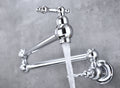 Wall Mount Folding Kitchen Pot Filler Faucet Chrome Brass