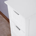 White Bathroom Storage Cabinet, Freestanding Cabinet With Drawers White Mdf