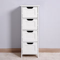 White Bathroom Storage Cabinet, Freestanding Cabinet With Drawers White Mdf