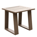 End Table, Wood Grained Pewter Aluminum