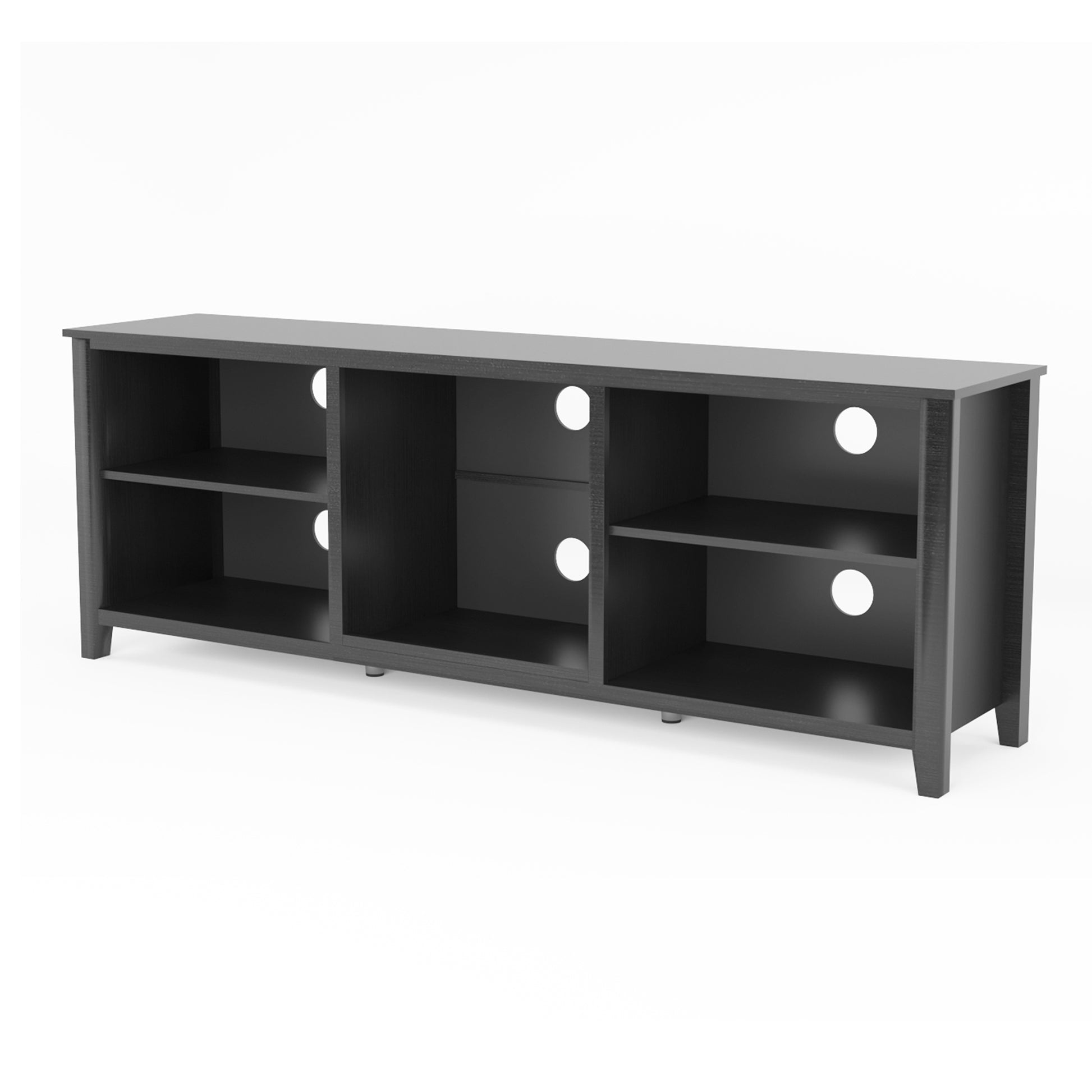 Tv Stand Storage Media Console Entertainment Center,Tradition Black Black Particle Board