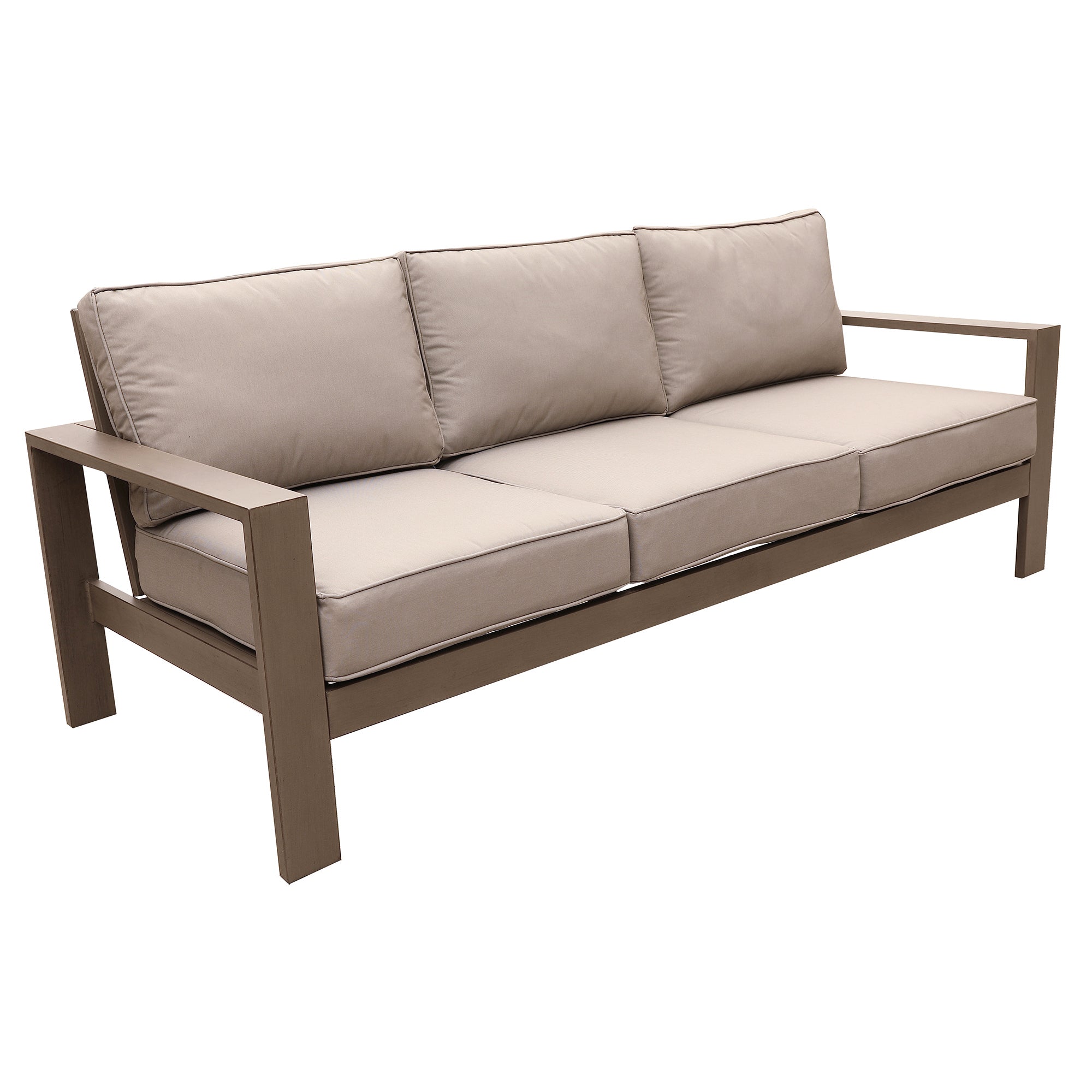 Sofa, Wood Grained Pewter Foam Aluminum