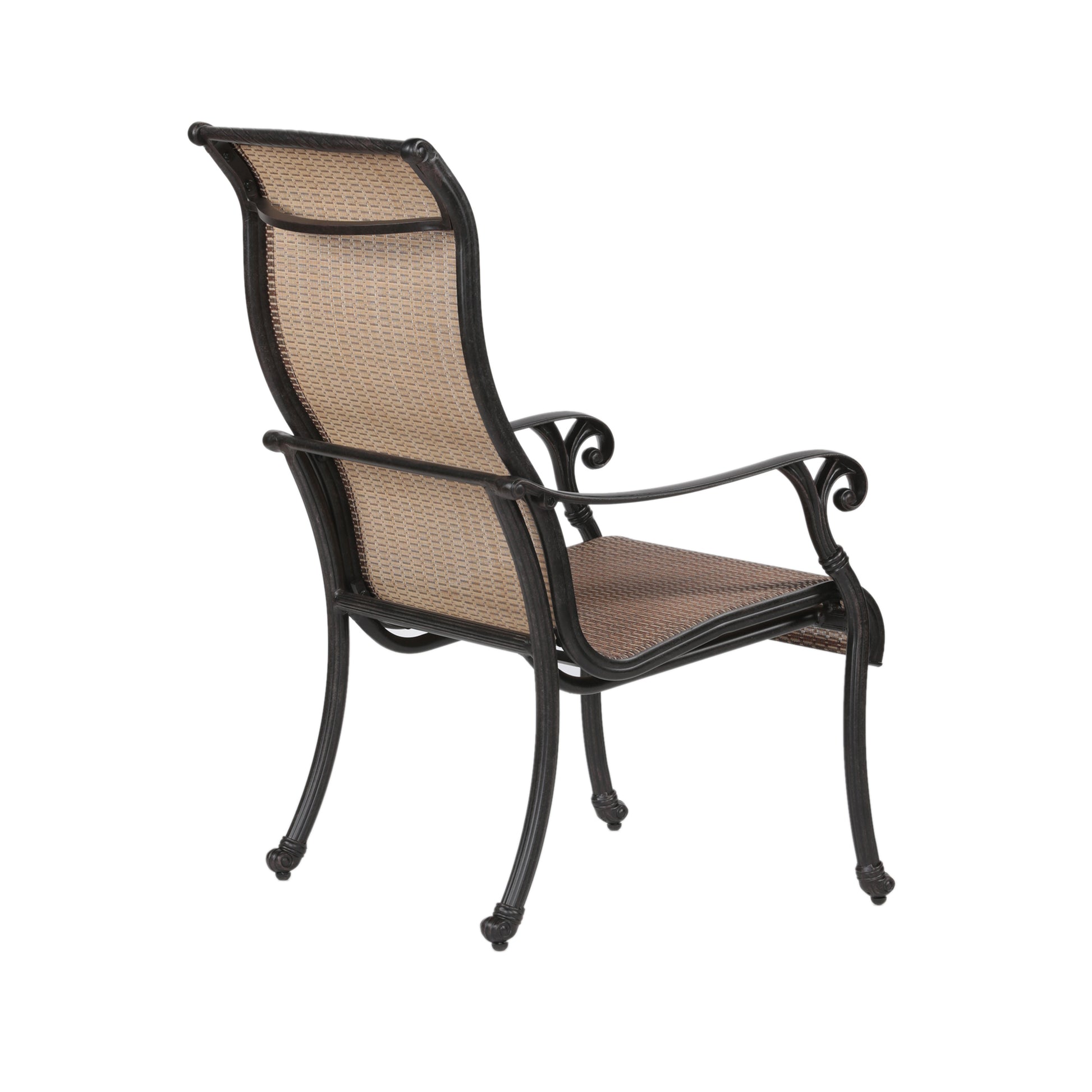 Patio Outdoor Sling Patio 2 Chairs With Aluminum Frame, All Weather Furniture Bronze Aluminum