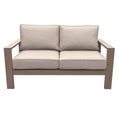 Loveseat, Wood Grained Pewter Foam Aluminum