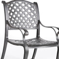 Sparta Modern Dining Arm Chair, Dupione Brown Antique Brown Foam Aluminum