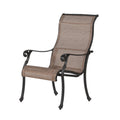 Patio Outdoor Sling Patio 2 Chairs With Aluminum Frame, All Weather Furniture Bronze Aluminum