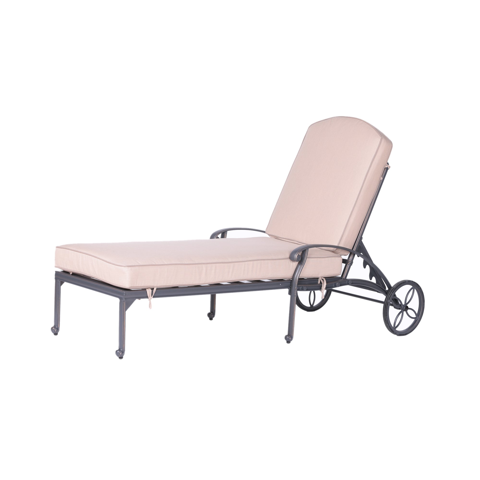 Chaise Lounger, Spectrum Sand Grey Ivory Foam Aluminum