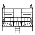 Metal House Bed Frame Twin Size With Slatted Support No Box Spring Needed Black Twin Black Metal
