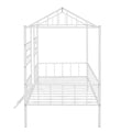 Metal House Bed Frame Twin Size With Slatted Support No Box Spring Needed White Twin White Metal