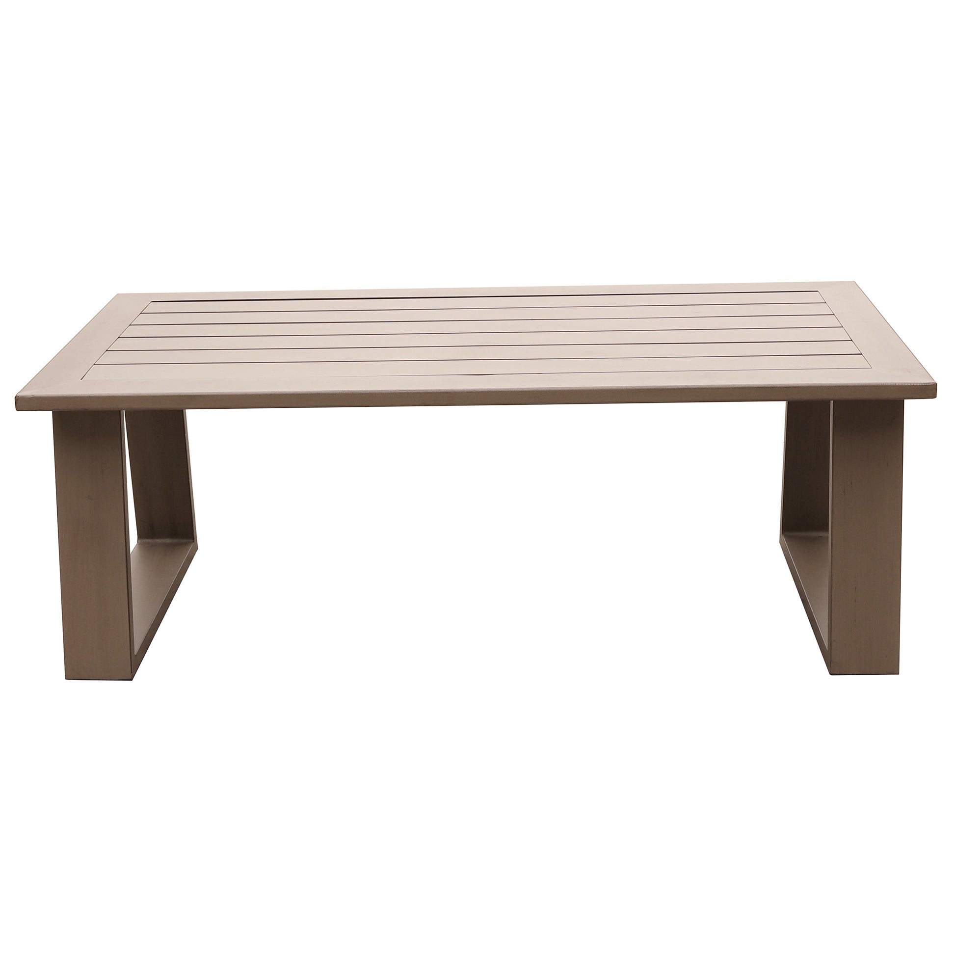 Coffee Table, Wood Grained Pewter Aluminum