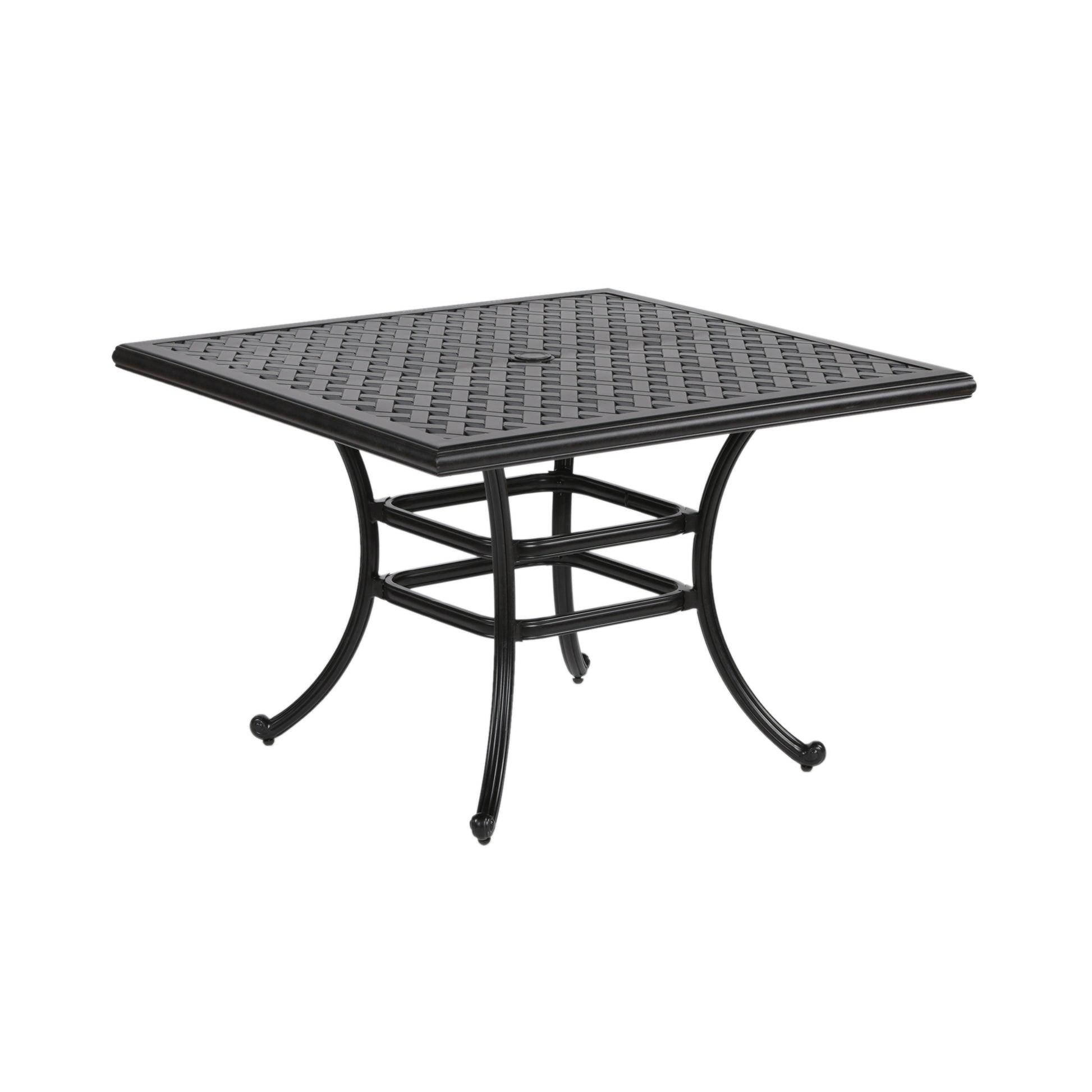 44" Square Dining Table, Dark Lava Bronze Antique Bronze Aluminum