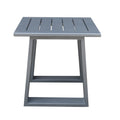 Outdoor Indoor Aluminum Square End Table Side Table, Powdered Pewter Pewter Aluminum