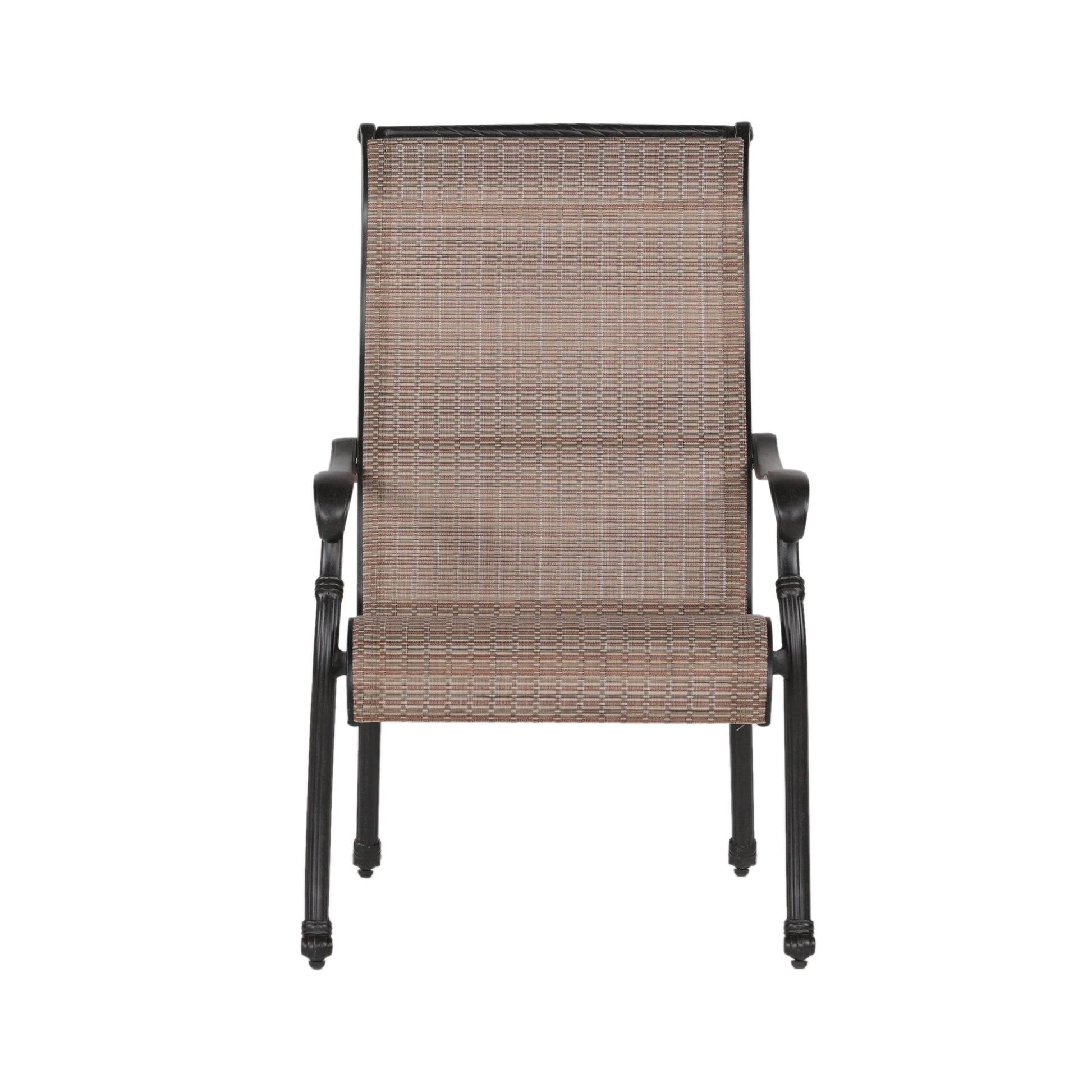 Patio Outdoor Sling Patio 2 Chairs With Aluminum Frame, All Weather Furniture Bronze Aluminum