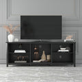 Tv Stand Storage Media Console Entertainment Center,Tradition Black Black Particle Board