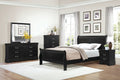 Black Finish Louis Philippe Style 1Pc Queen Size Sleigh Bed Traditional Design Furniture Box Spring Required Queen Black Bedroom Traditional Sleigh Wood