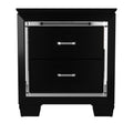 Glamourous Black Finish 1Pc Nightstand 2X Dovetail Drawers Faux Alligator Embossed Fronts Bedroom Furniture Black 2 Drawers Bedroom Glam,Modern Wood