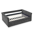Daybed With Trundle Upholstered Tufted Sofa Bed, With Button And Copper Nail On Arms,Full Daybed & Twin Trundle, Grey 85.5