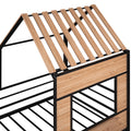 Metal Twin Size Loft Bed With Roof, Window, Guardrail, Ladder Black Black Metal