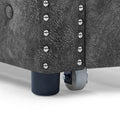 Daybed With Trundle Upholstered Tufted Sofa Bed, With Button And Copper Nail On Arms,Full Daybed & Twin Trundle, Grey 85.5