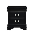 Classic Louis Philippe Style Black Finish 1Pc Nightstand Of Drawers Traditional Design Bedroom Furniture Black 2 Drawers Bedroom Traditional Wood