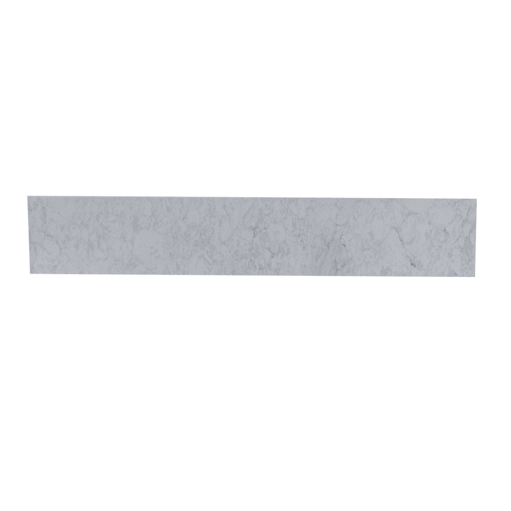 Carrara Gray Engineered Stone Vanity Top Side Backsplash Gray Stone