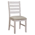 Grayish White And Brown Finish Casual Dining Room Furniture 7Pc Dining Set Rectangular Wooden Table And 6X Side Chairs Fabric Upholstered Seat Multicolor Seats 6 Dining Room Rectangular Dining Table With Chair Wood
