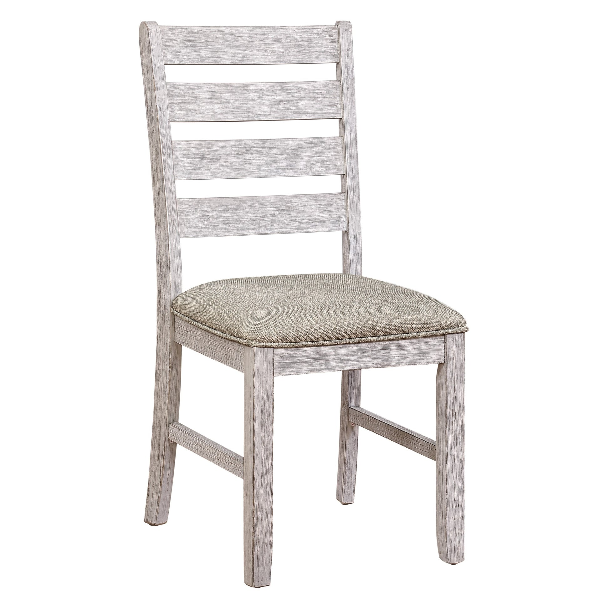 Grayish White And Brown Finish Casual Dining Room Furniture 7Pc Dining Set Rectangular Wooden Table And 6X Side Chairs Fabric Upholstered Seat Multicolor Seats 6 Dining Room Rectangular Dining Table With Chair Wood